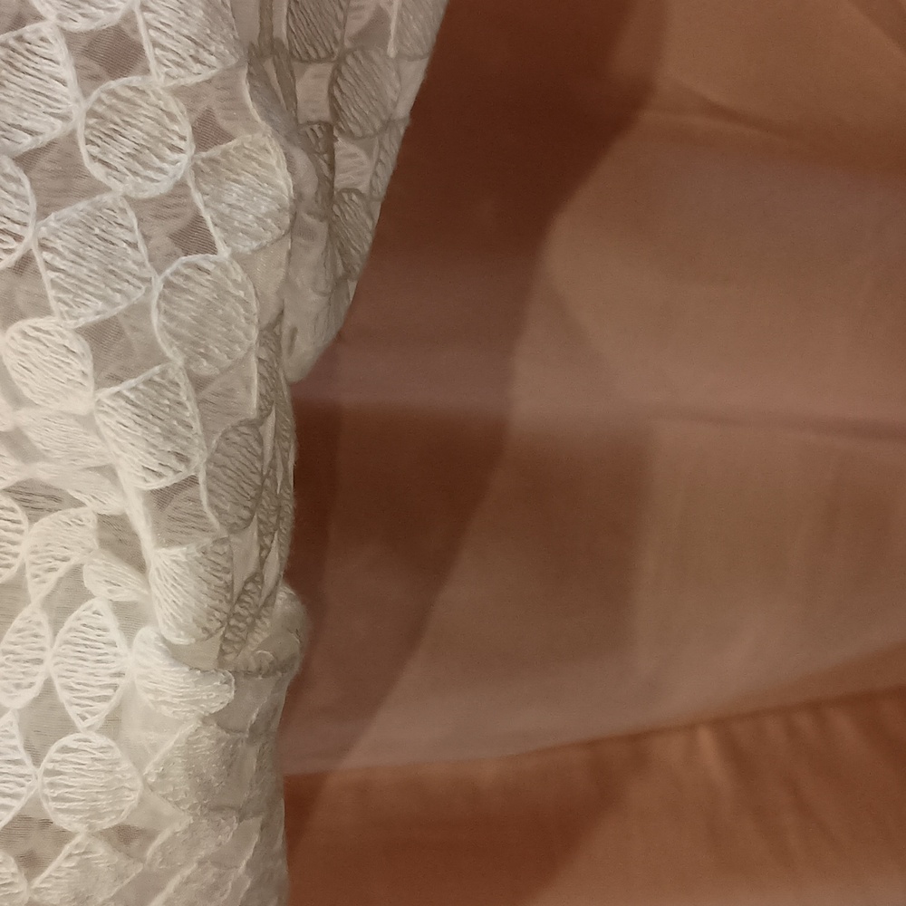 Tommy Hilfiger fit and flare midi dress w/ white lace over salmon sheath, 8, EUC - Picture 7 of 7
